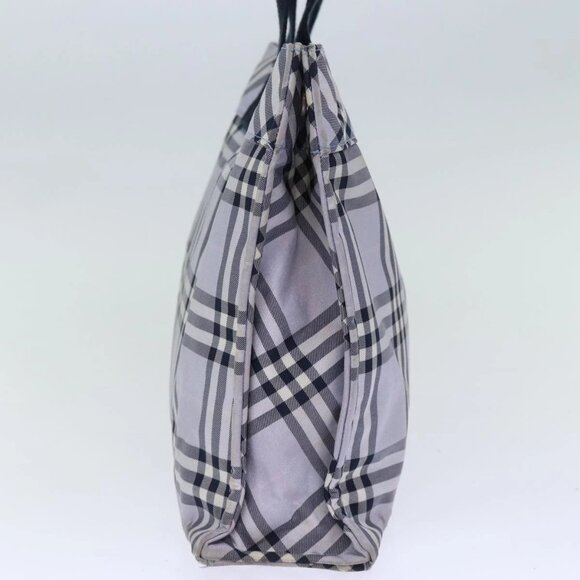 BURBERRY Nova Check Blue Label Hand Bag Nylon Blue Auth am6158 - Picture 7 of 16